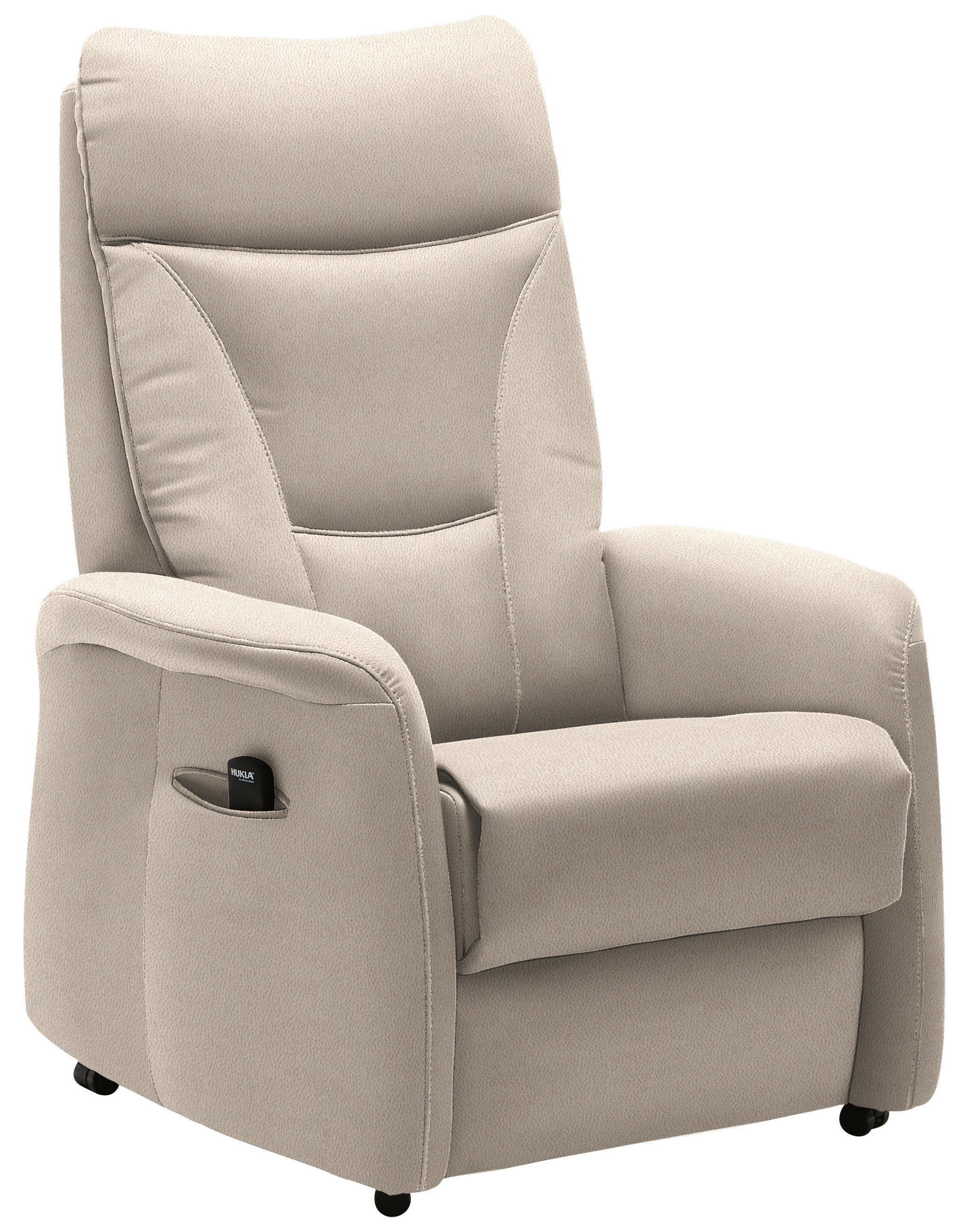 FERNSEHSESSEL  mit Relaxfunktion, Aufstehhilfe Mikrofaser Naturfarben  - Schwarz/Naturfarben, KONVENTIONELL, Textil (78/108/90cm) - Hukla