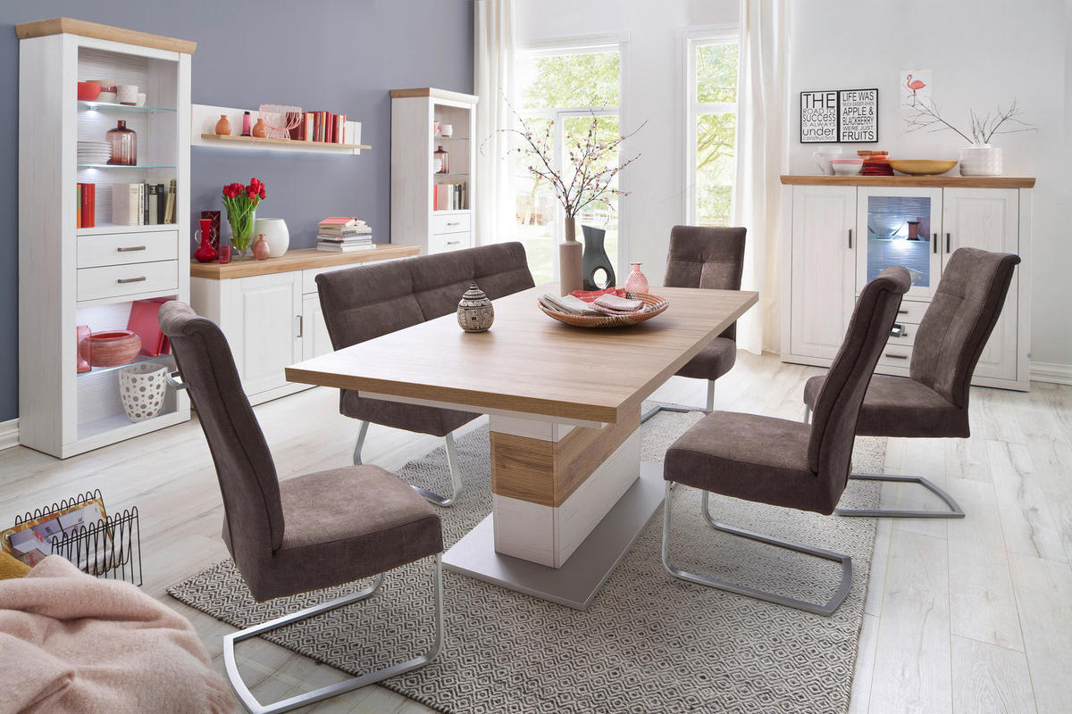 REGAL  73/210/40 cm Eichefarben, Pinienfarben  - Eichefarben/Pinienfarben, Lifestyle, Glas/Holzwerkstoff (73/210/40cm) - Livetastic
