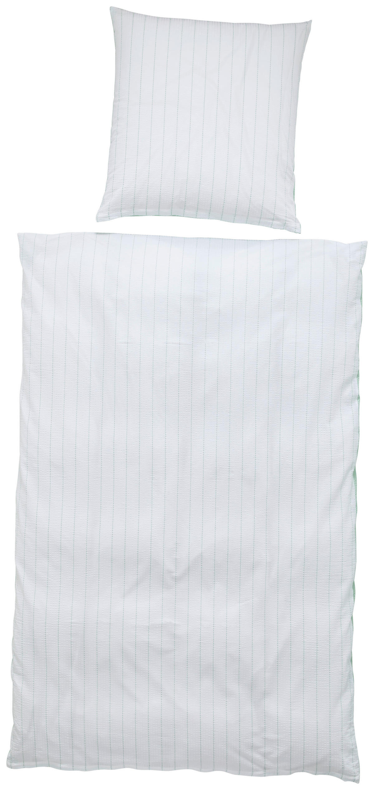 BETTWÄSCHE Seersucker 135/200 cm  - Weiß/Grün, Basics, Textil (135/200cm) - Janine