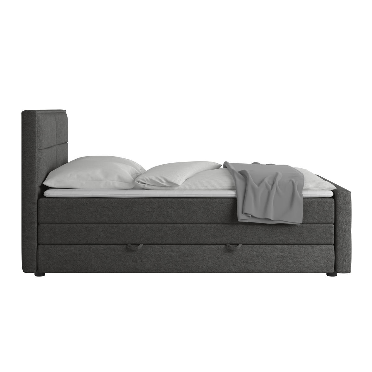 BOXSPRINGBETT 140/200 cm  in Anthrazit  - Anthrazit, Modern, Holz/Kunststoff (140/200cm) - MID.YOU