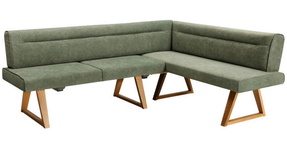 ECKBANK 230/170 cm  in Grün  - Eichefarben/Grün, KONVENTIONELL, Holz/Textil (230/170cm) - Moderano