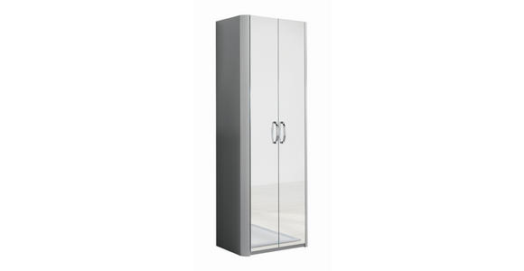 GARDEROBENSCHRANK  in 66/190/38 cm  - Chromfarben/Alufarben, Design, Glas/Holzwerkstoff (66/190/38cm) - Moderano
