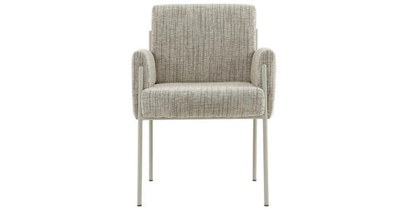 ARMLEHNSTUHL in Eisen Webstoff - Taupe, Design, Textil/Metall (62/86/63cm) - Novel