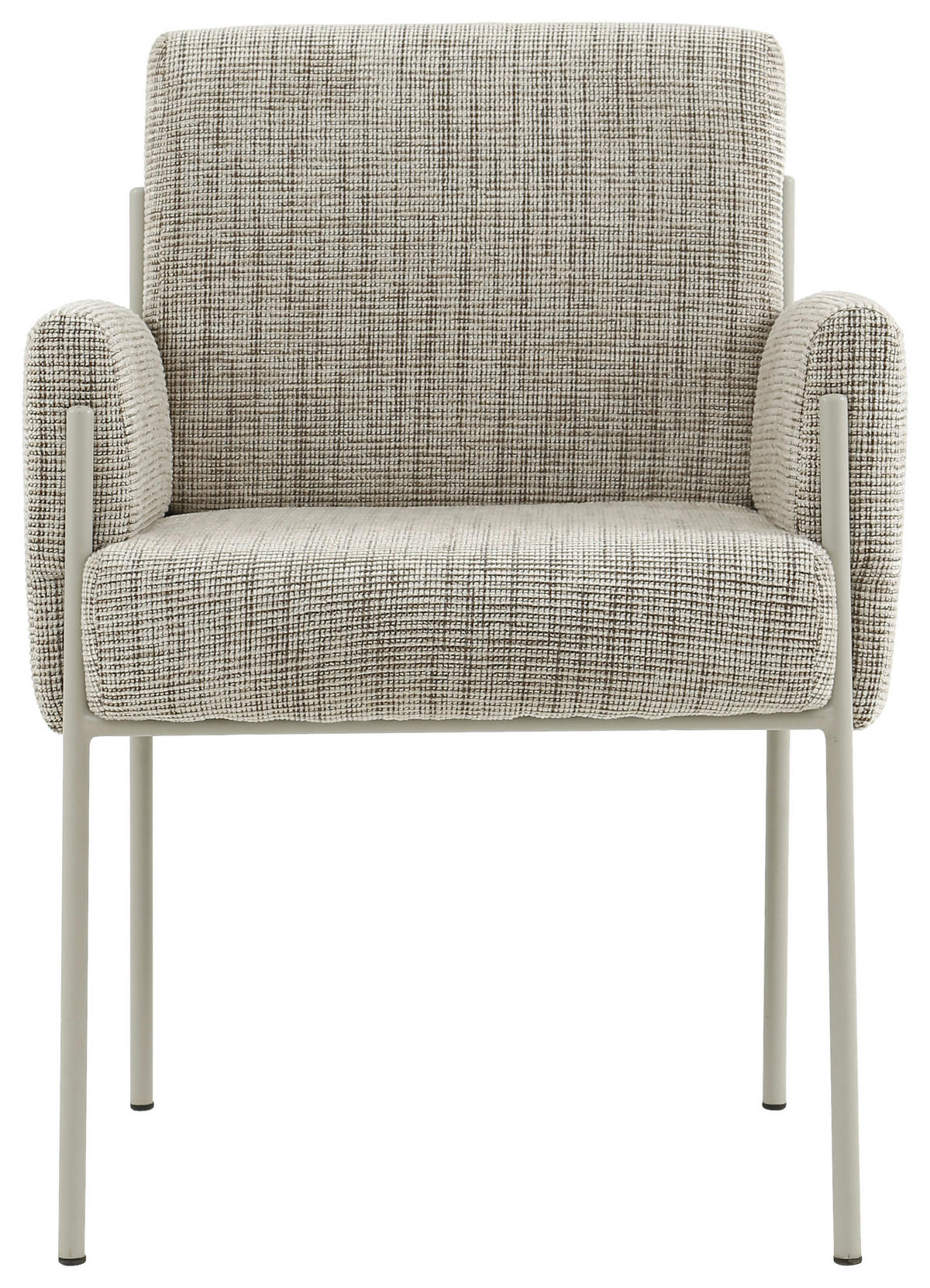 ARMLEHNSTUHL  in Eisen Webstoff  - Taupe, Design, Textil/Metall (62/86/63cm) - Novel
