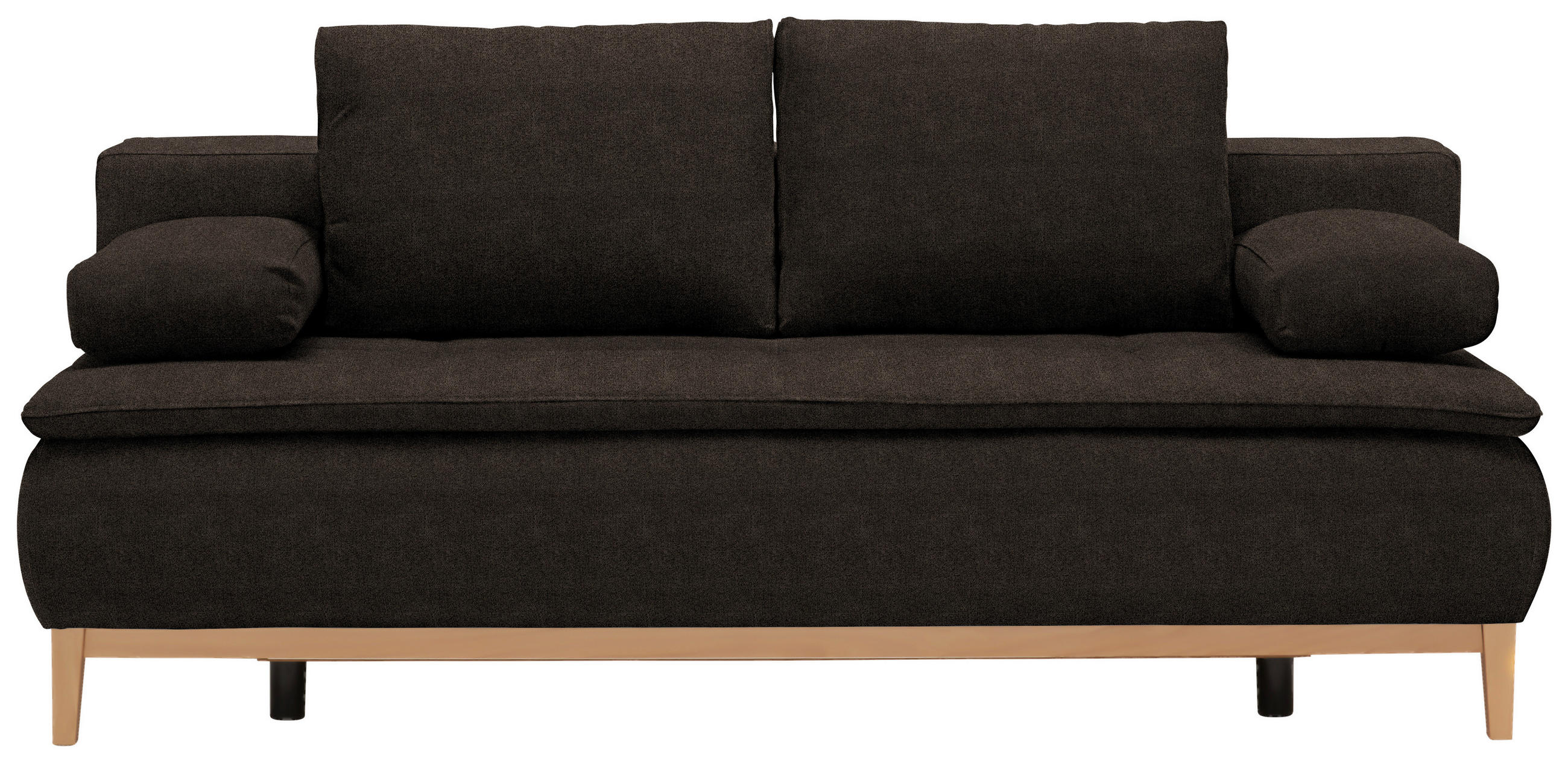 BOXSPRINGSOFA in Webstoff Dunkelbraun - Eichefarben/Dunkelbraun, Design, Holz/Textil (202/78/93/100cm) - Venda