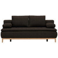 BOXSPRINGSOFA in Webstoff Dunkelbraun  - Eichefarben/Dunkelbraun, Design, Holz/Textil (202/78/93/100cm) - Venda