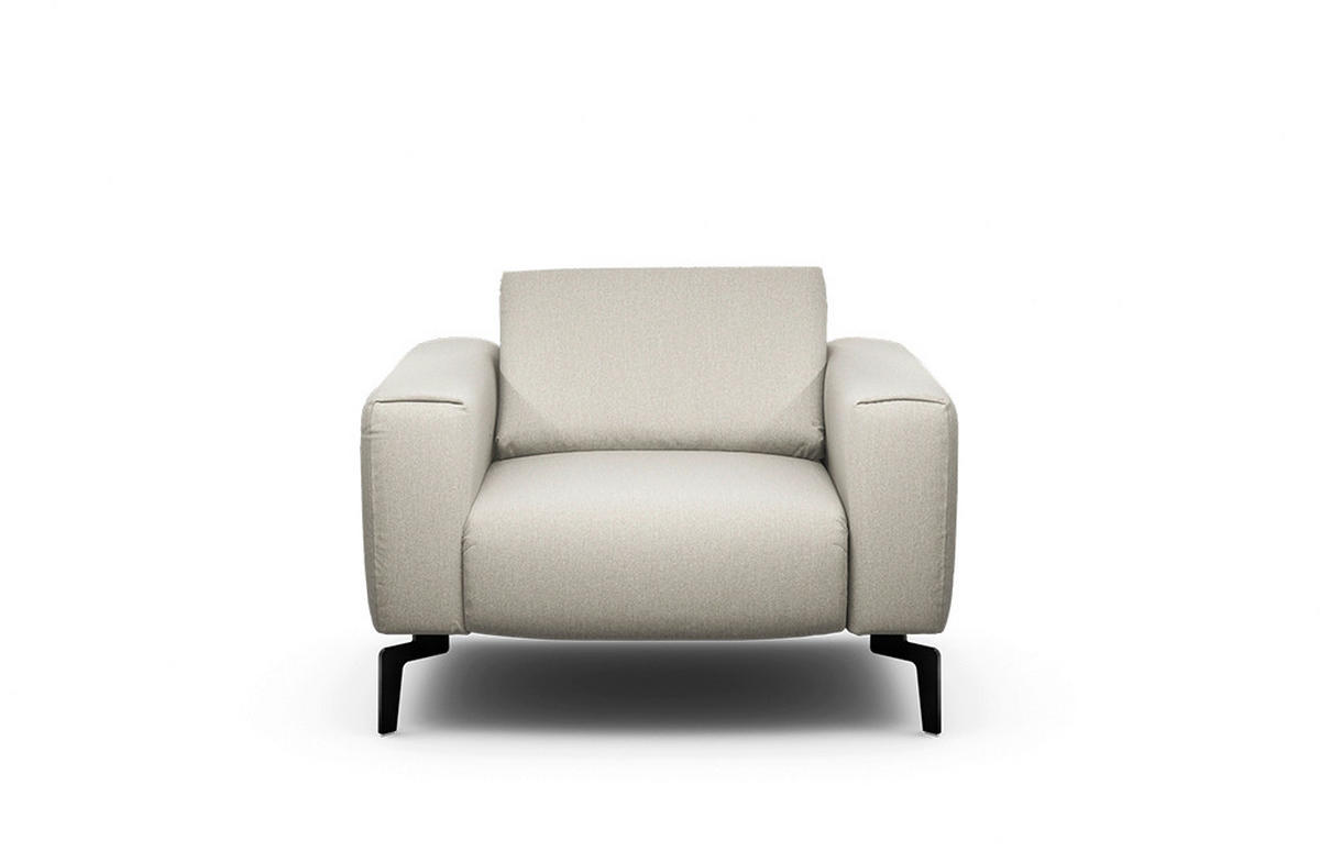 SESSEL Chenille Naturfarben    - Schwarz/Naturfarben, Design, Textil/Metall (110/85/86-94cm) - SENSOO