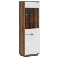 VITRIN fehér, tölgyfa  - fekete/tölgyfa, Design, műanyag/faalapú anyag (64/200,5/42,5cm) - Venda