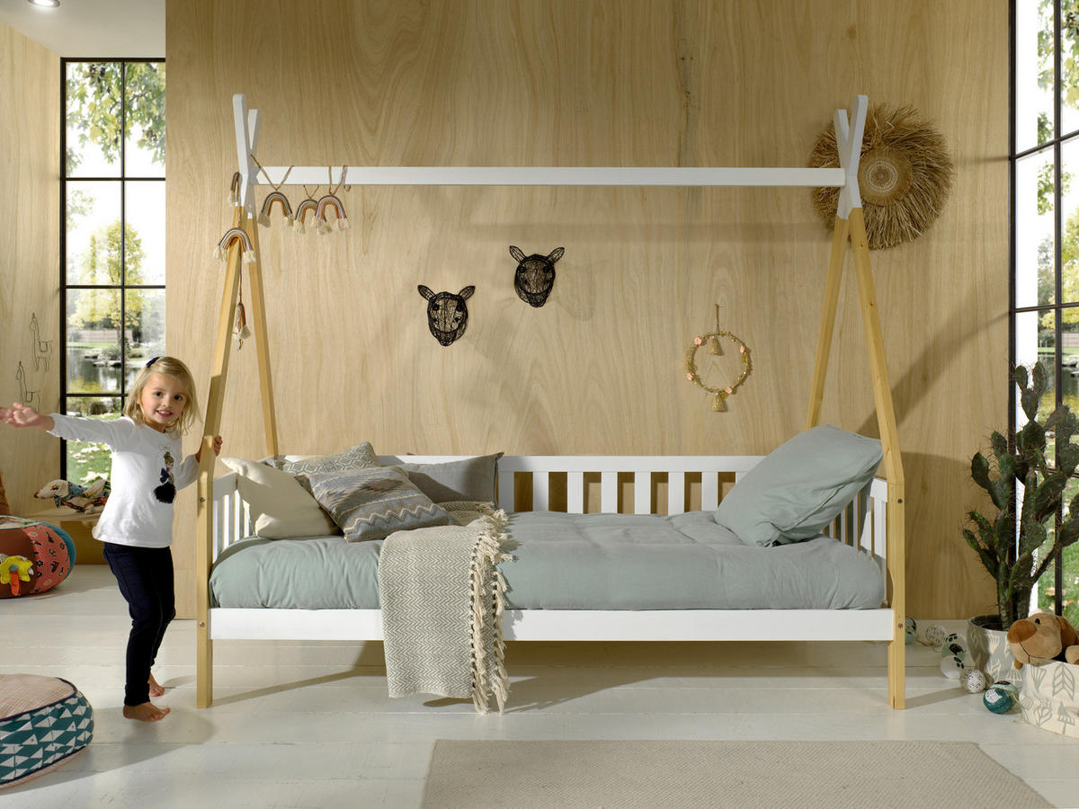 HAUSBETT Rollrost 90/200 cm  in Weiß, Kieferfarben  - Weiß/Kieferfarben, MODERN, Holz (90/200cm) - MID.YOU
