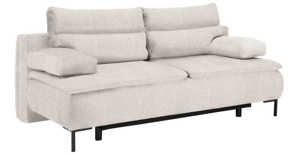 BOXSPRINGSOFA Webstoff Beige  - Beige/Schwarz, Design, Textil/Metall (202/93/100cm) - Novel