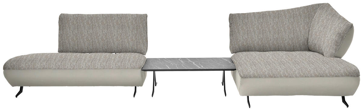 ECKSOFA in Webstoff, Struktur Naturfarben, Sandfarben  - Sandfarben/Anthrazit, Design, Textil/Metall (265/172cm) - Joop!