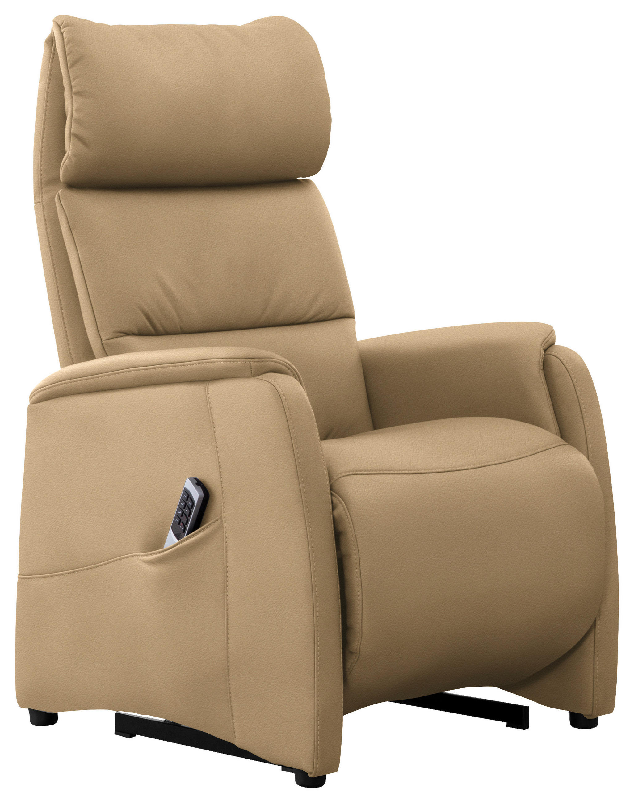 FERNSEHSESSEL in Beige  - Beige/Schwarz, Konventionell, Leder/Kunststoff (69/109/83cm) - Cantus