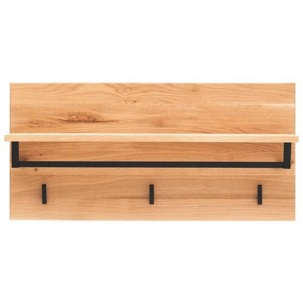 Thumbnail - Xxxl Garderobenpaneel, Schwarz, Eiche, Holz, Metall, Asteiche, teilmassiv, 80x38x29 cm, Aufhängemöglichkeit, Garderobe, ...