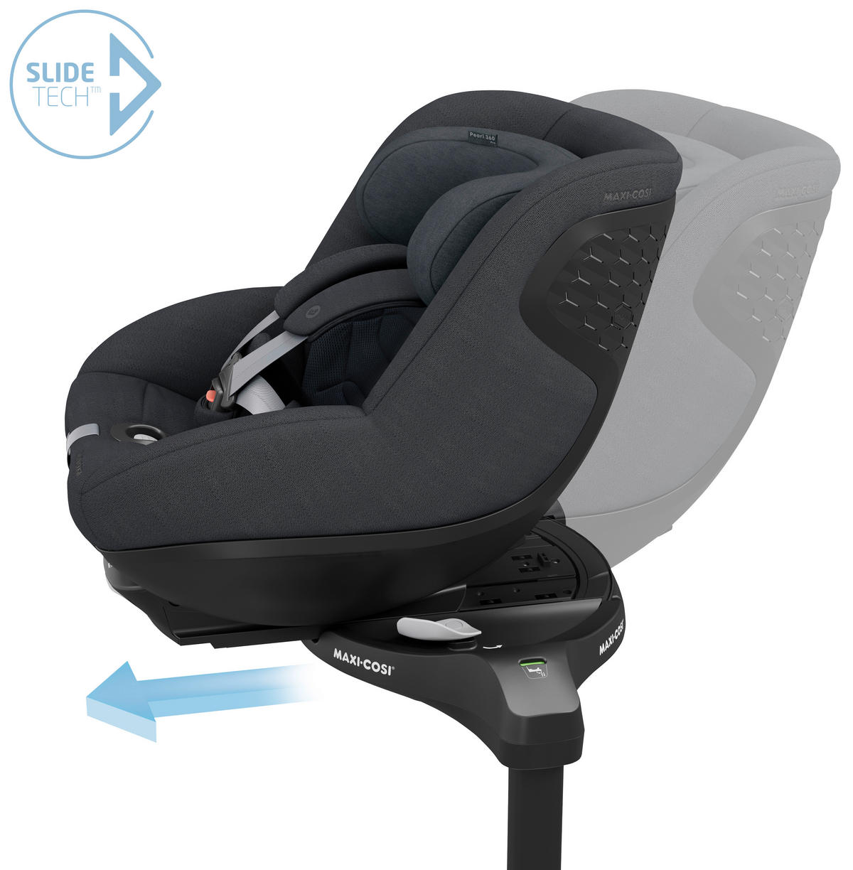 BAKÅTVÄND BILBARNSTOL PEARL 360 PRO  - grafitfärgad, Basics, metall/textil (43,2/49,6/71,4cm) - Maxi Cosi Pro