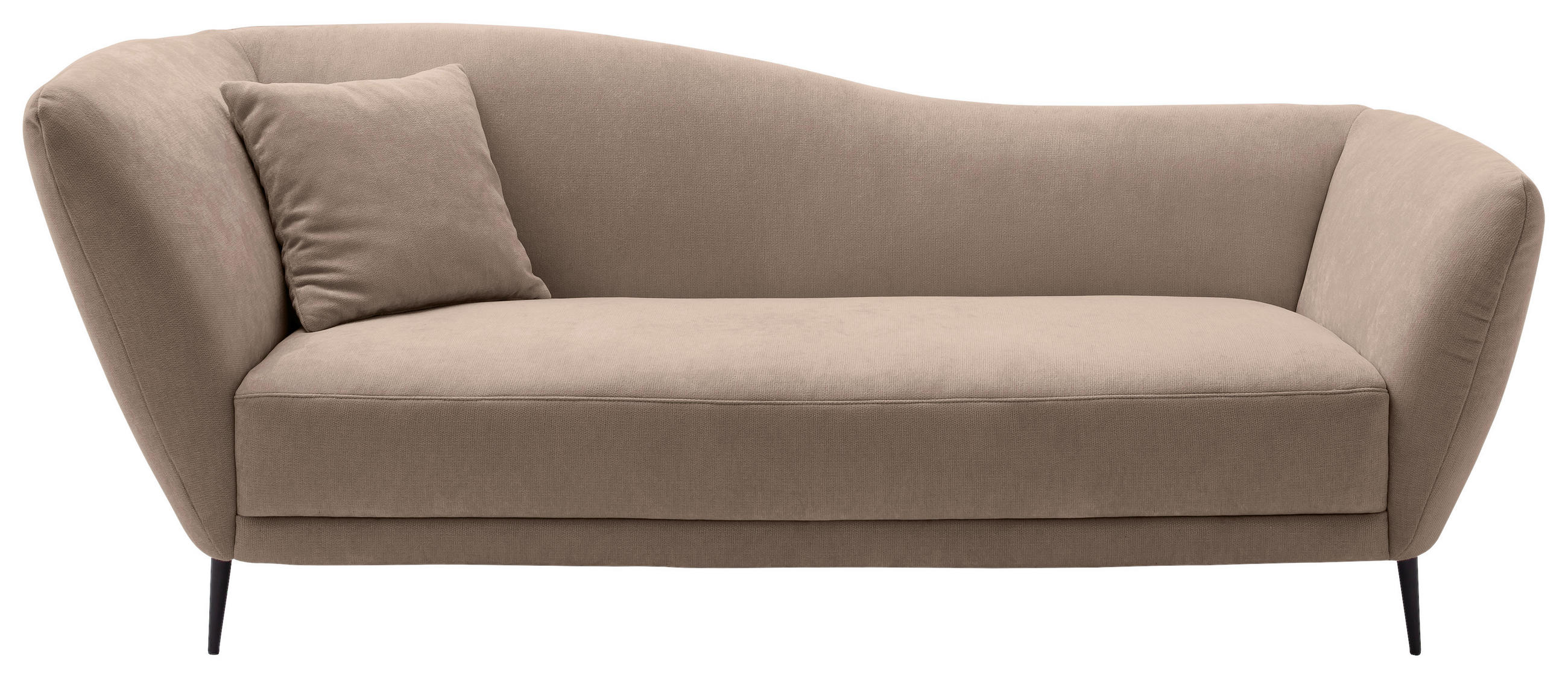 RÉCAMIERE Taupe Chenille Zierkissen, Rücken echt  - Taupe/Schwarz, KONVENTIONELL, Textil/Metall (224/70/97cm) - Hom`in