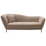 RÉCAMIERE Taupe Chenille Zierkissen, Rücken echt  - Taupe/Schwarz, KONVENTIONELL, Textil/Metall (224/70/97cm) - Hom`in