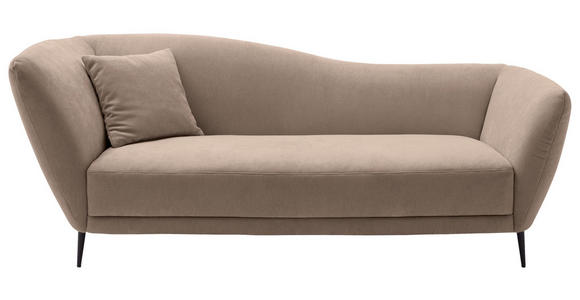 RÉCAMIERE Taupe Chenille Zierkissen, Rücken echt  - Taupe/Schwarz, KONVENTIONELL, Textil/Metall (224/70/97cm) - Hom`in