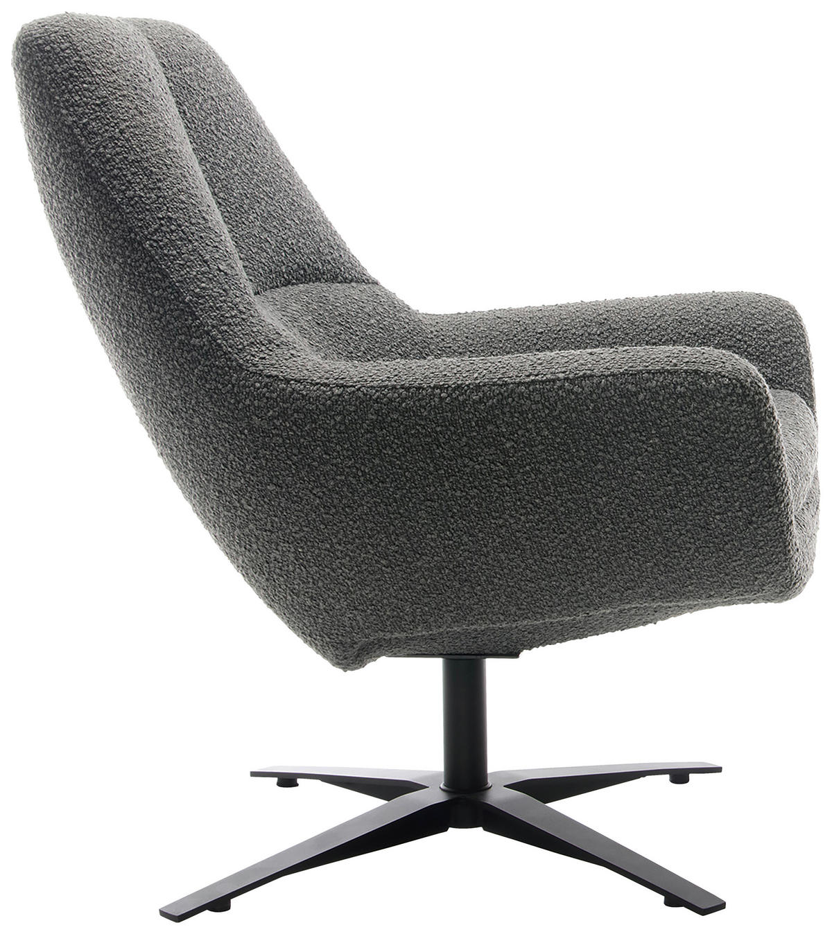 SESSEL Bouclé Anthrazit    - Anthrazit/Schwarz, MODERN, Textil/Metall (81/92/83cm) - Trendmanufaktur