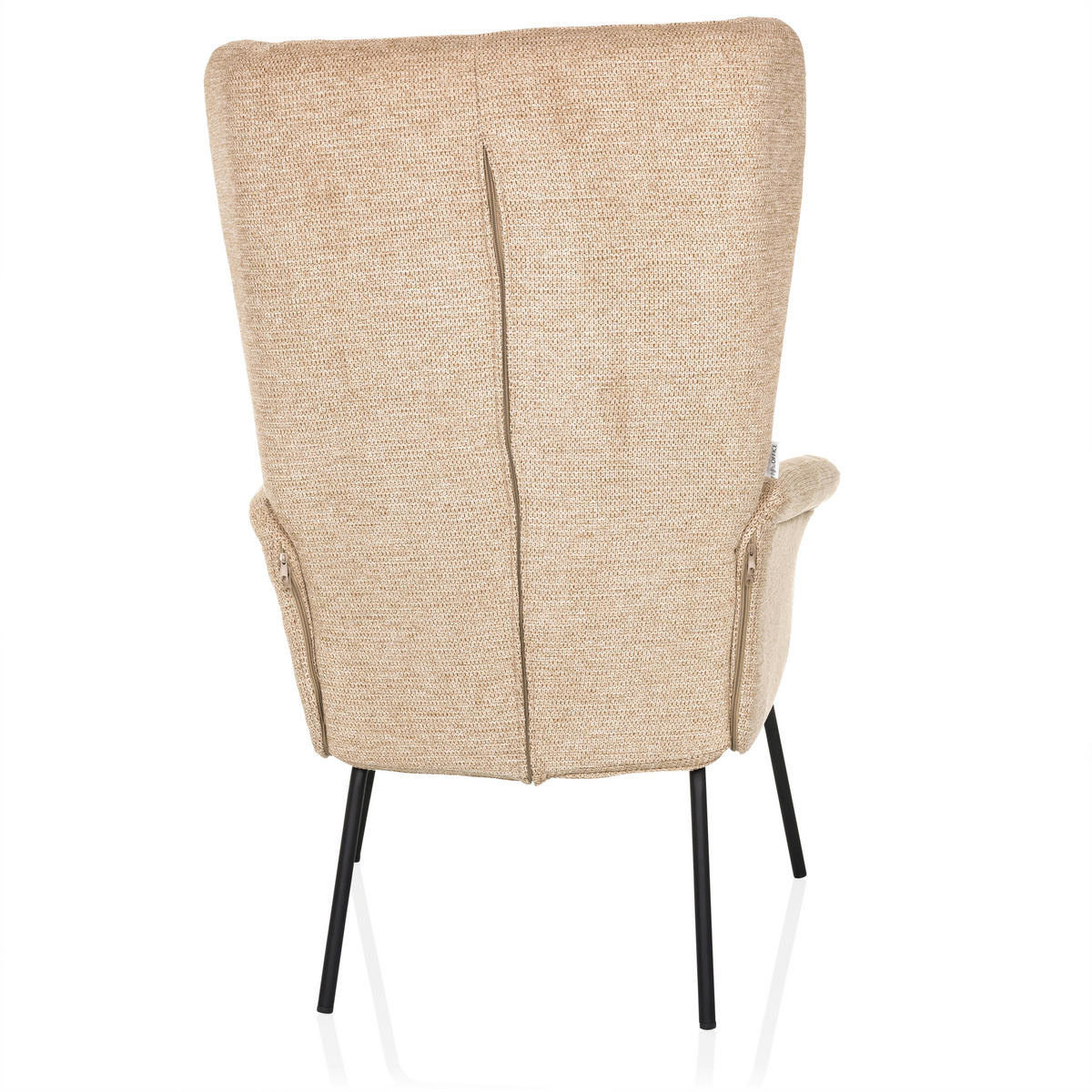 OHRENSESSEL Bouclé Beige  - Beige/Schwarz, MODERN, Textil/Metall (71/110/71cm) - MID.YOU