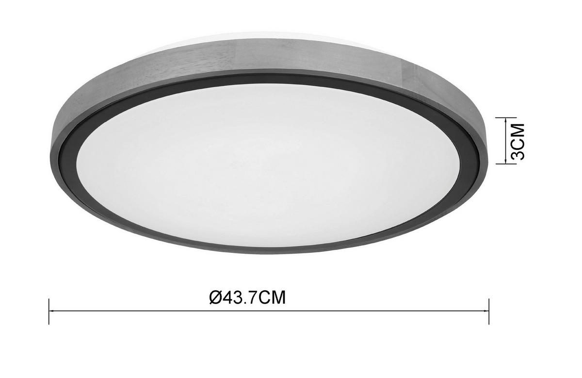LED-DECKENLEUCHTE 43,7/11 cm   - Eiche dunkel/Opal, Design, Holz/Kunststoff (43,7/11cm) - Novel