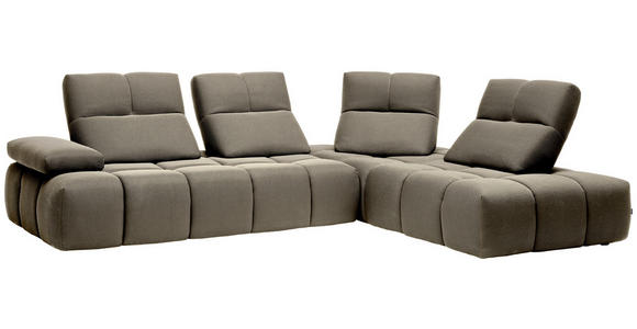 ECKSOFA  in Struktur Beigebraun  313/233 cm  - Beigebraun/Schwarz, Design, Kunststoff/Textil (313/233cm) - Belluti