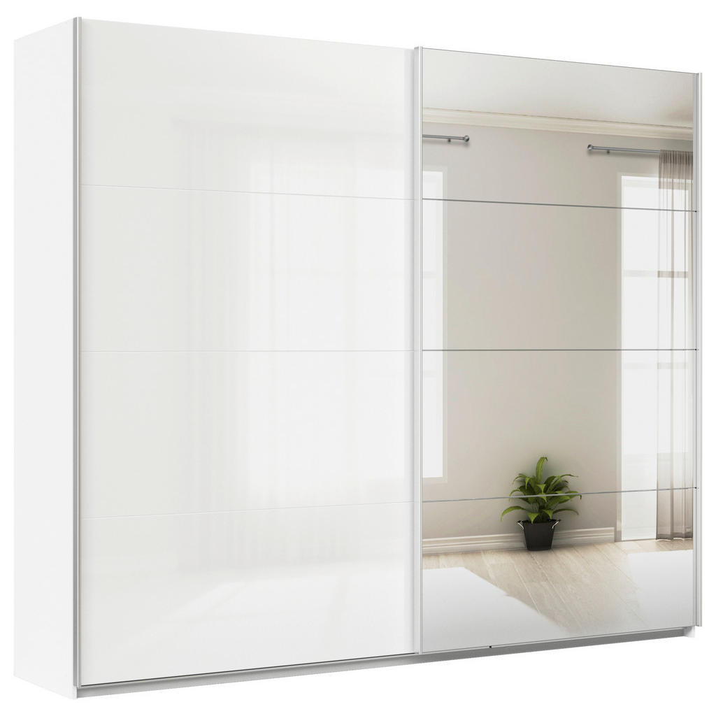 Schwebetürenschrank Mit Spiegel 271cm Feldkirch, Weiß