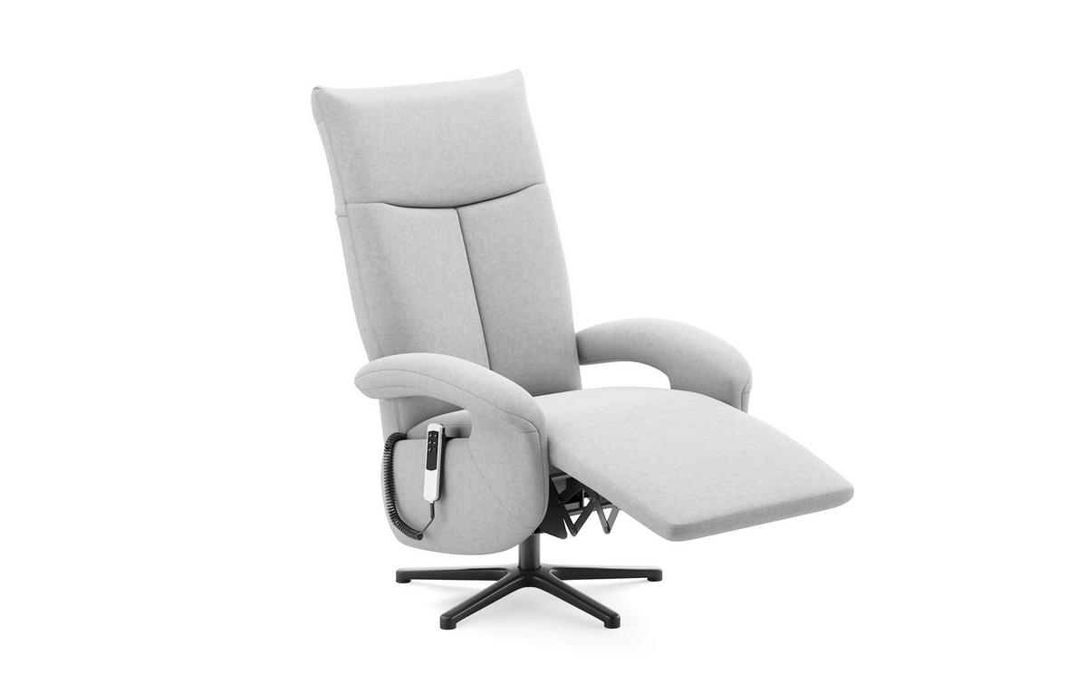 SESSEL in Flachgewebe Hellgrau  - Hellgrau/Schwarz, Modern, Textil/Metall (74/112/82cm) - Sit & More