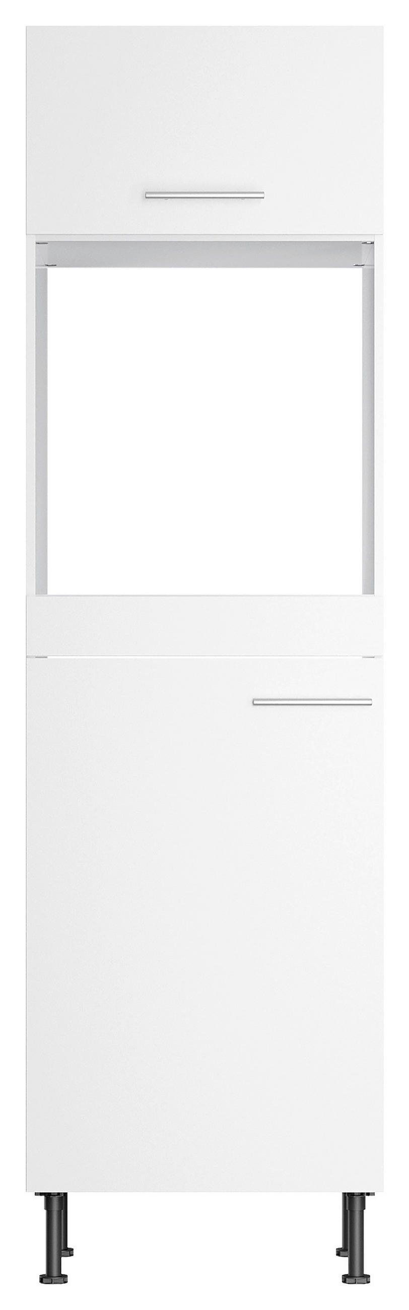 GERÄTEUMBAUSCHRANK 60/211,8/58,1 cm  in Weiß  - Edelstahlfarben/Weiß, Basics, Holzwerkstoff/Metall (60/211,8/58,1cm) - Optifit