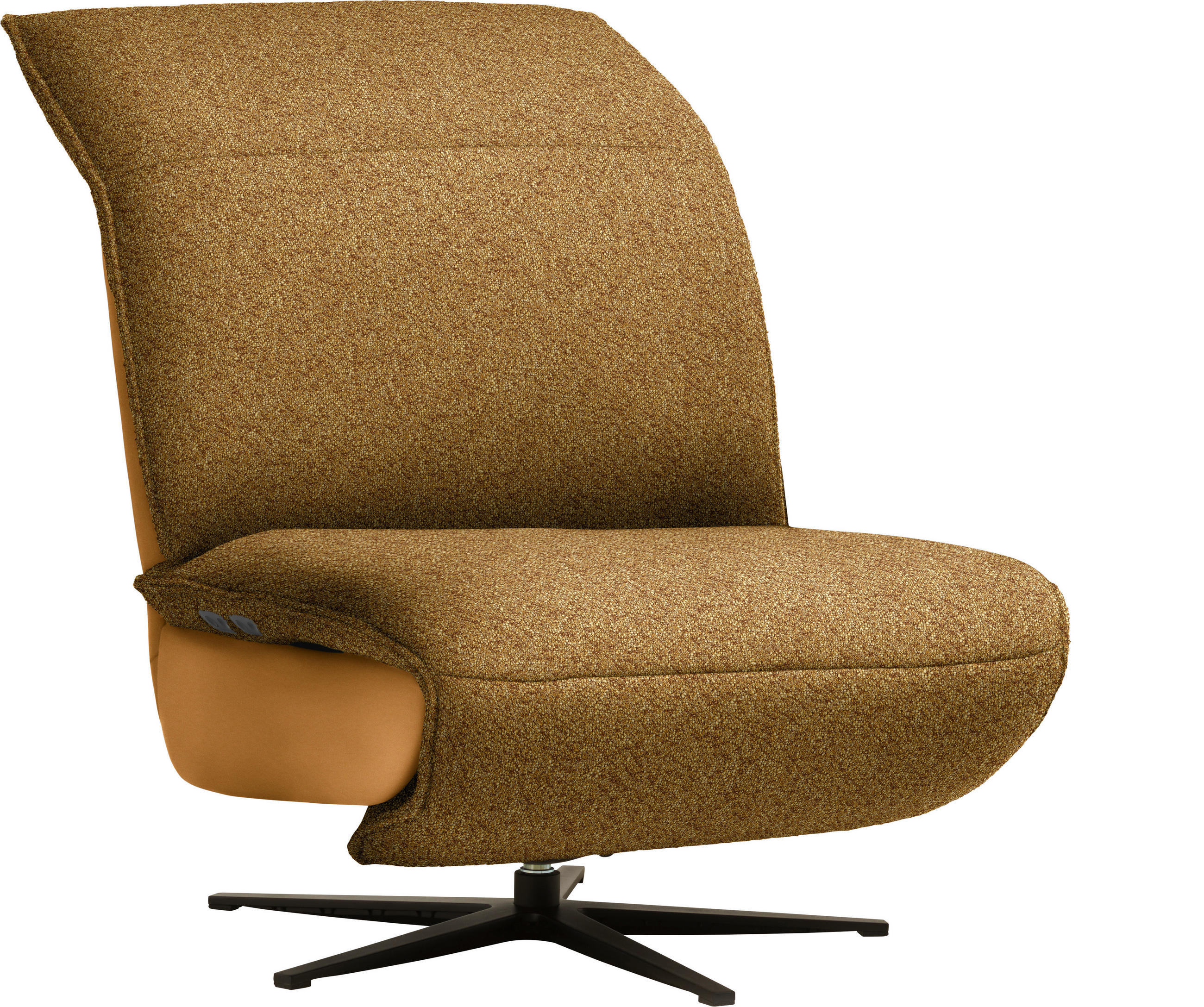 SESSEL in Flachgewebe, Mikrofaser Currygelb  - Currygelb/Schwarz, Design, Textil/Metall (84/65/91cm) - Koinor