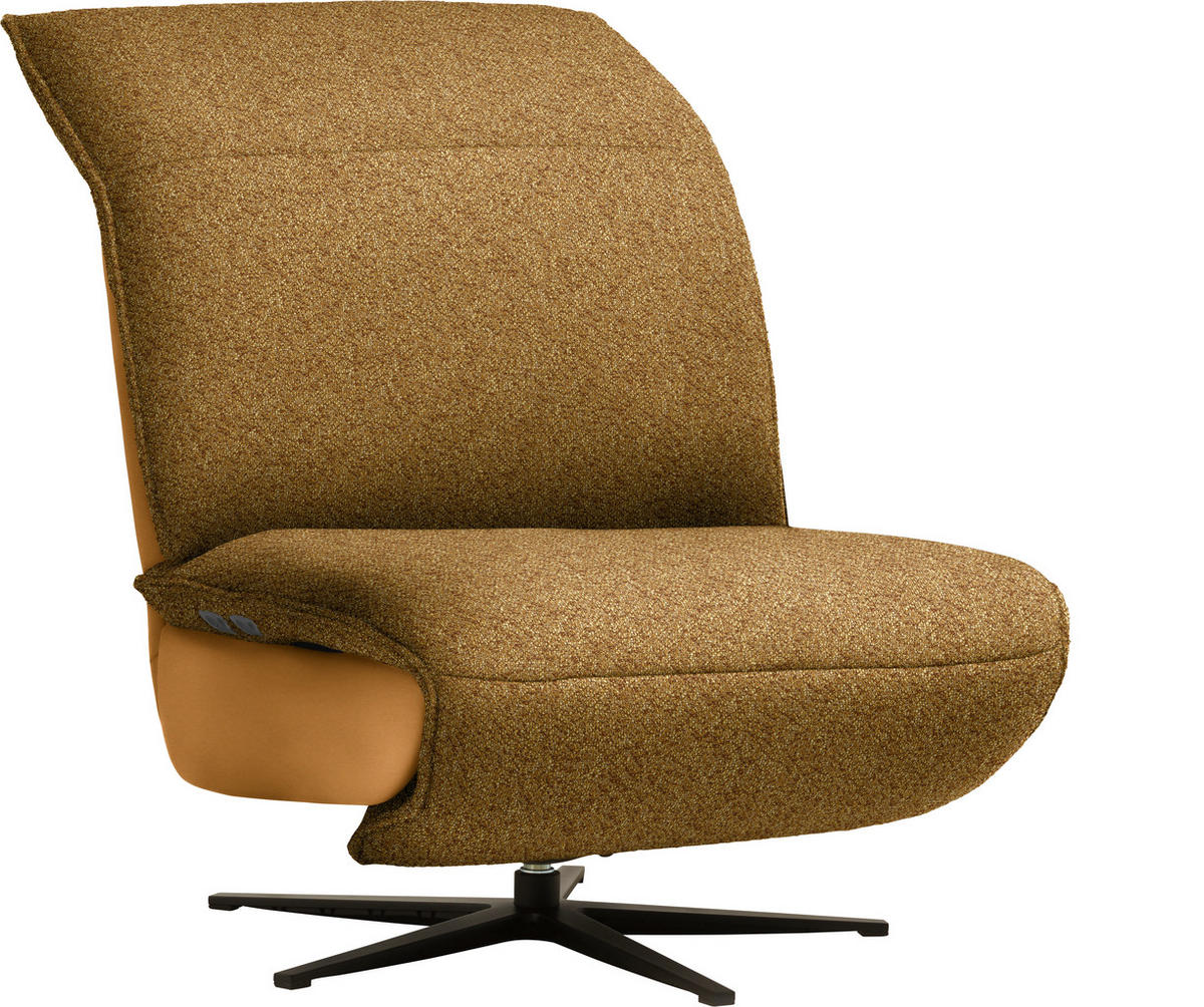 SESSEL in Flachgewebe, Mikrofaser Currygelb  - Currygelb/Schwarz, Design, Textil/Metall (84/65/91cm) - Koinor