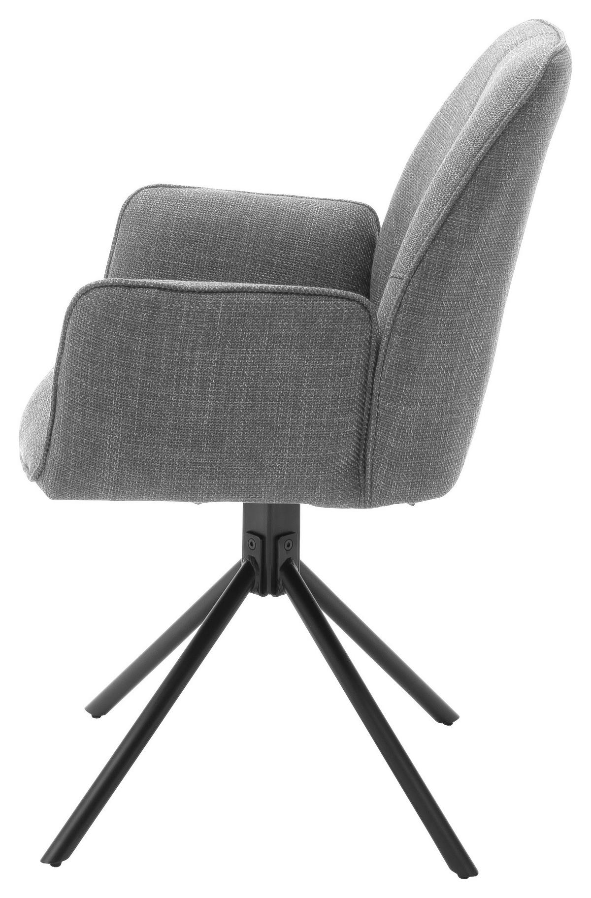 ARMLEHNSTUHL  in Webstoff  - Schwarz/Grau, Design, Textil/Metall (58/87/61cm) - Carryhome