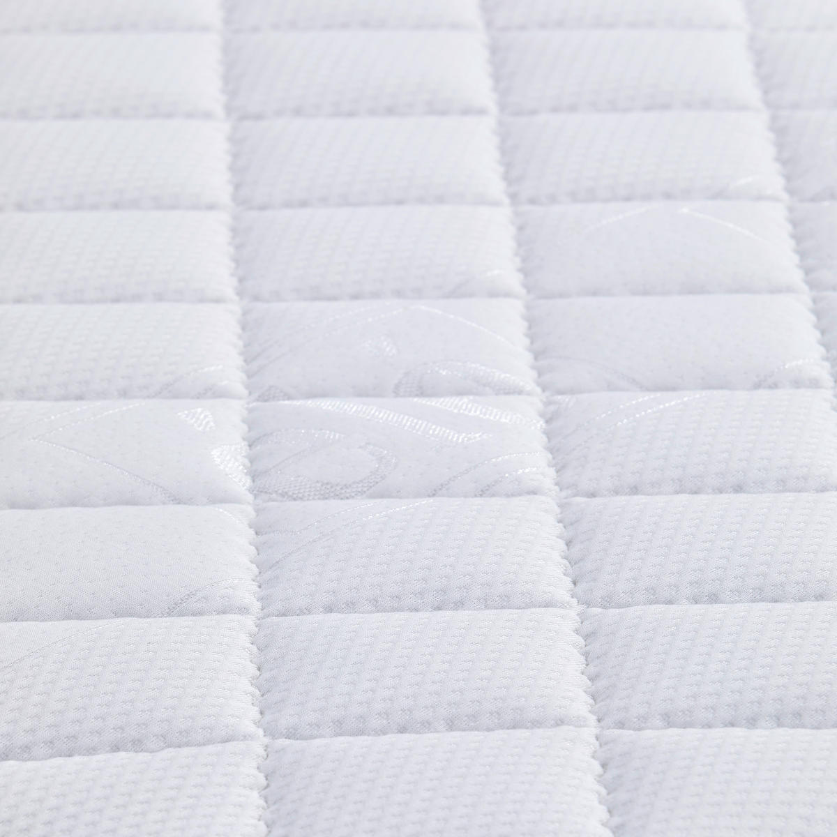 TASCHENFEDERKERNMATRATZE 90/200 cm, Höhe ca.: 25 cm, Wendematratze mit unterschiedlichen Härtegraden, H2 + H3 = mittel + fest, 7-Zonen - Weiß, Textil (90/200cm) - Ele