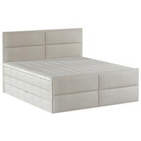 KONTINENTALSÄNG 180/200 cm  i greige  - greige/svart, Design, trämaterial/trä (180/200cm) - Visionight