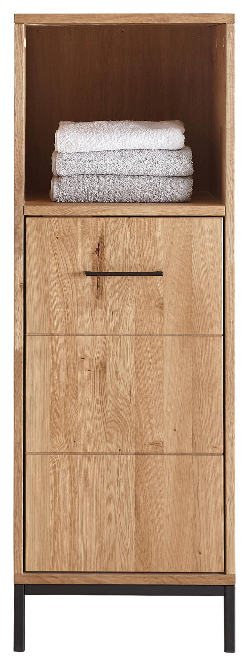 MIDISCHRANK 40/115/35 cm  - Wildeiche/Schwarz, Basics, Holz/Metall (40/115/35cm) - Linea Natura