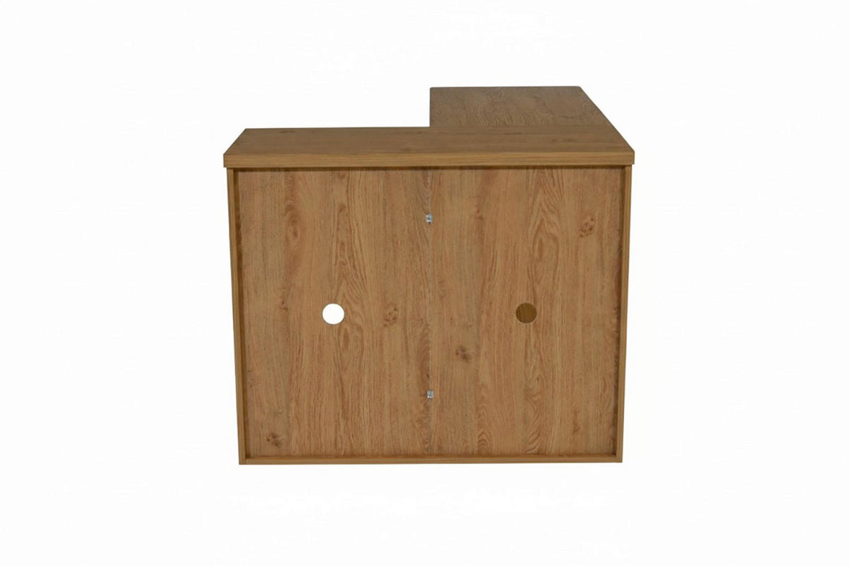 ECKSCHREIBTISCH 117/90/75,7 cm Eichefarben Stauraum, seitenverkehrt montierbar  - Eichefarben, KONVENTIONELL, Holzwerkstoff (117/90/75,7cm) - MID.YOU