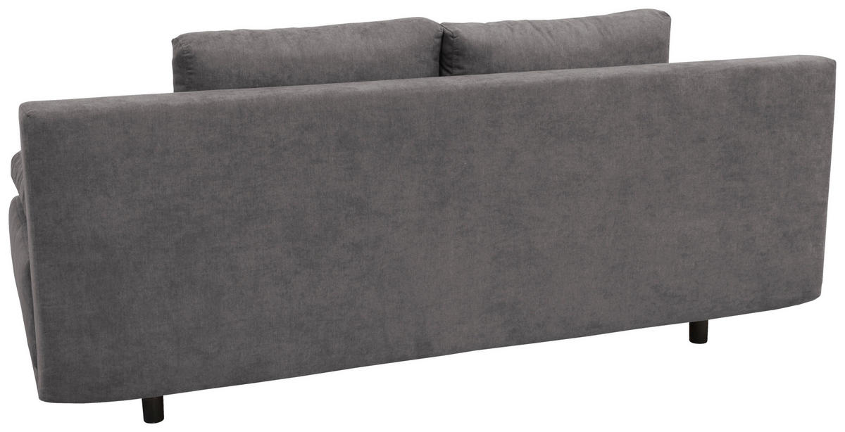 SCHLAFSOFA in Samt Graubraun  - Chromfarben/Graubraun, Design, Kunststoff/Textil (194/77/89cm) - MID.YOU