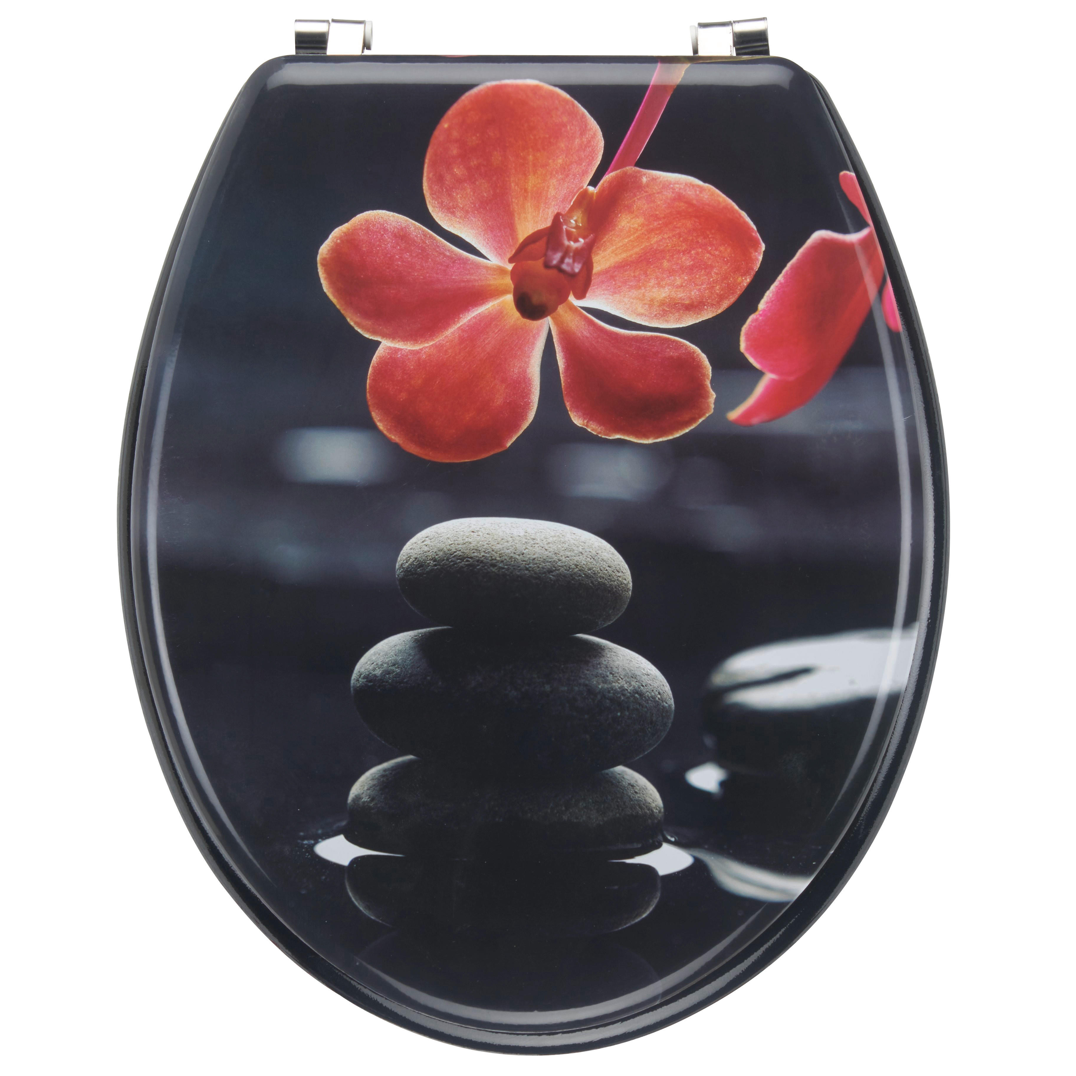 WC-SITZ Schwarz  - Schwarz, Basics, Kunststoff (45/36/5cm)