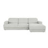 ECKSOFA Hellgrau Webstoff  - Hellgrau/Schwarz, Design, Kunststoff/Textil (204/293cm) - MID.YOU