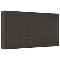 DREHTÜRENSCHRANK 400/235/61 cm,  in Graphitfarben, 8-türig  - Graphitfarben, Basics, Holzwerkstoff/Metall (400/235/61cm) - Novel