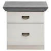 NACHTSCHRANK 58/57/48 cm Kiefer massiv  - Silberfarben/Weiß, ROMANTIK / LANDHAUS, Holz/Metall (58/57/48cm) - Boxxx