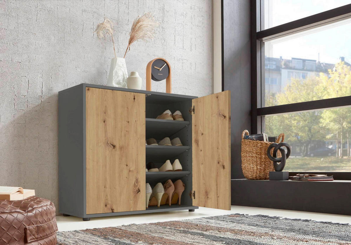 SIDEBOARD  in 263,5/86/33 cm  - Anthrazit/Eiche Artisan, MODERN, Holzwerkstoff (263,5/86/33cm) - MID.YOU