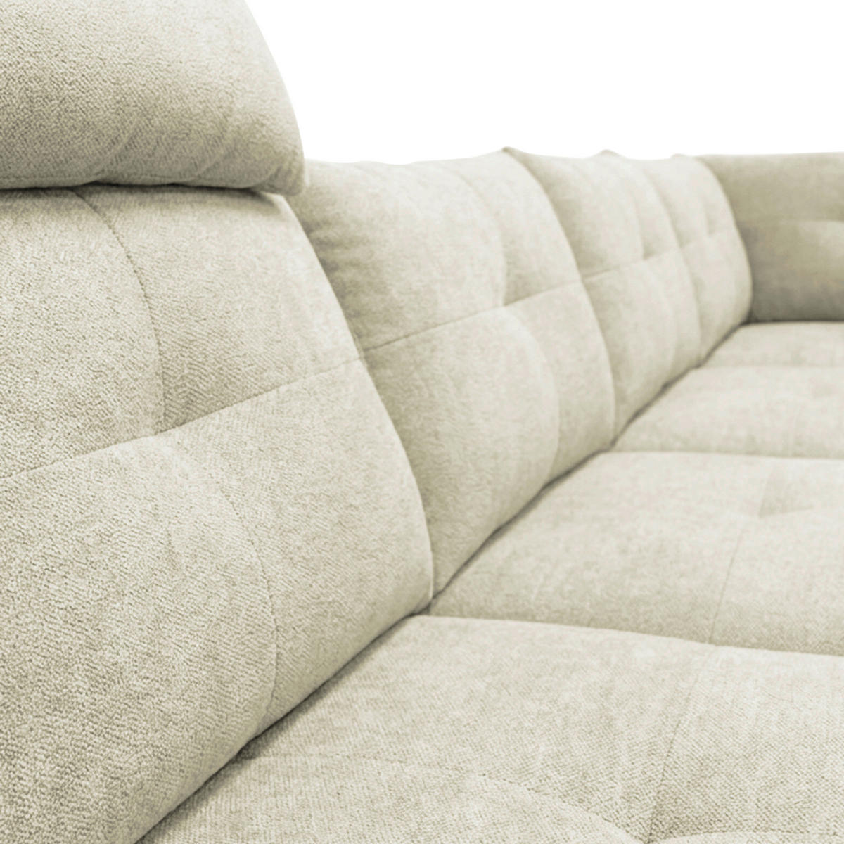 WOHNLANDSCHAFT SOLEI U in Chenille Beige  - Beige/Schwarz, Design, Kunststoff/Textil (188/334/184cm) - MID.YOU