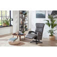 RELAXSESSEL in Leder Grau  - Grau, Design, Leder/Metall (67/108/77cm) - Cantus