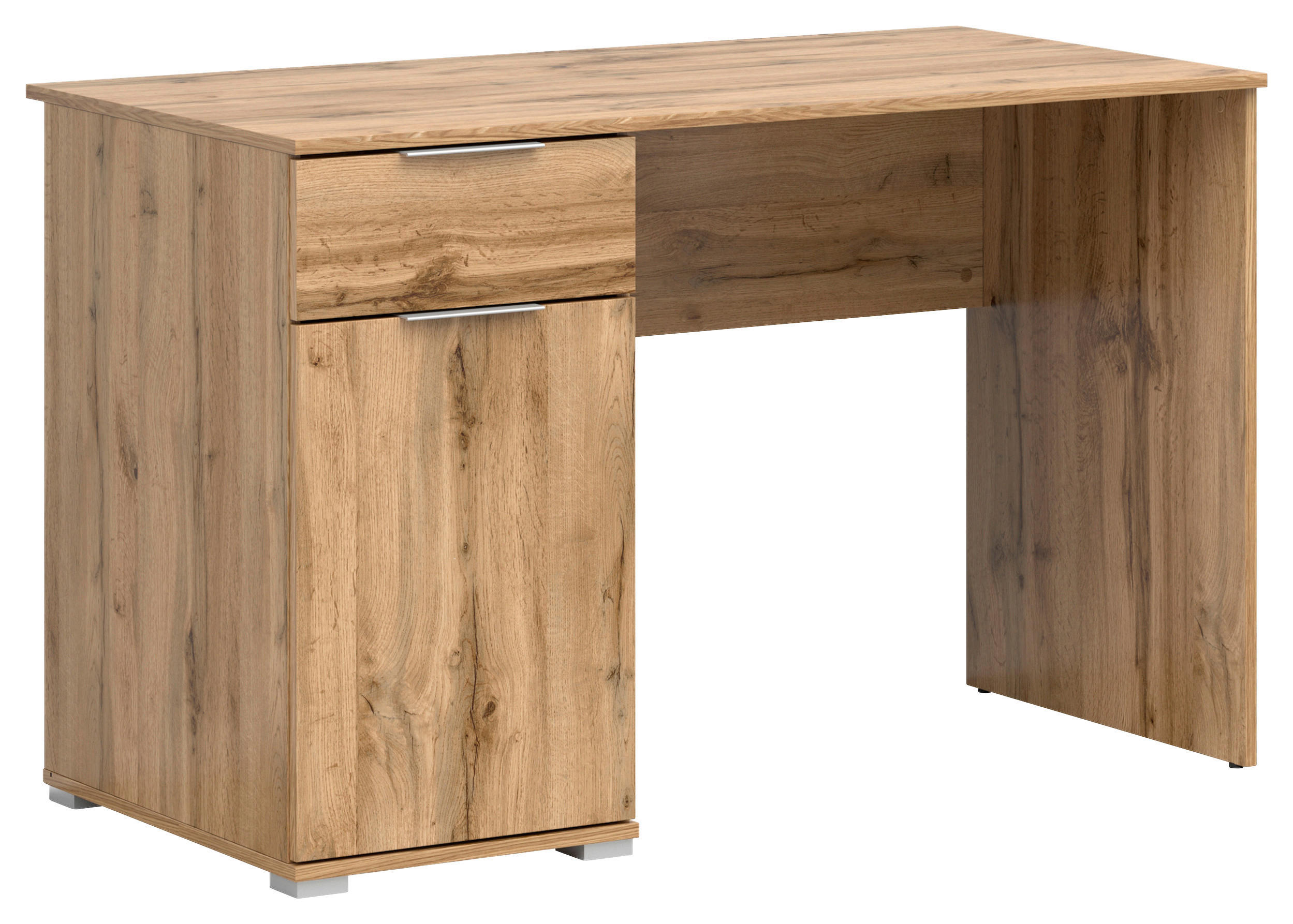 SCHREIBTISCH 120/60/76 cm  in Eiche Wotan  - Eiche Wotan/Silberfarben, Design, Holzwerkstoff/Kunststoff (120/60/76cm)