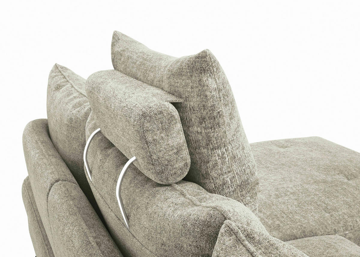 ECKSOFA in Webstoff Hellgrün  - Schwarz/Hellgrün, Konventionell, Textil/Metall (293/183cm) - Carryhome