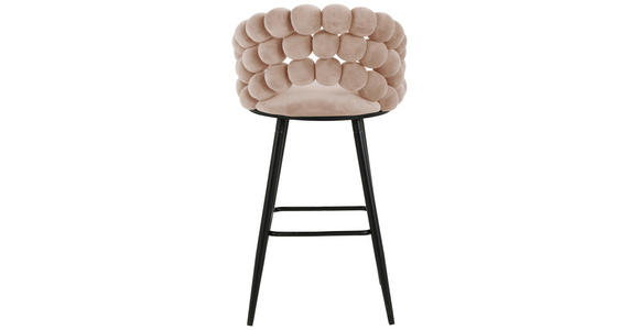 BARHOCKER Samt Rosa Eisen Stoffauswahl - Schwarz/Rosa, Design, Textil/Metall (57/104/55cm) - Novel