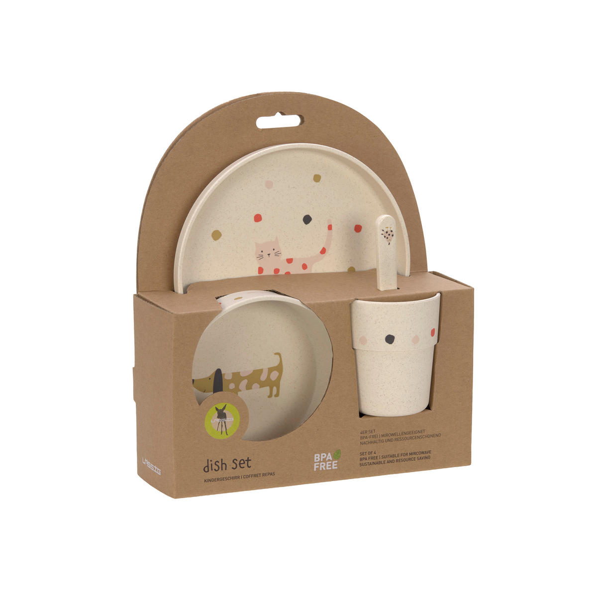 KINDERGESCHIRRSET Little Mateys  - Beige/Orange, Basics, Naturmaterialien/Kunststoff (22,7/7,2/26cm) - Lässig