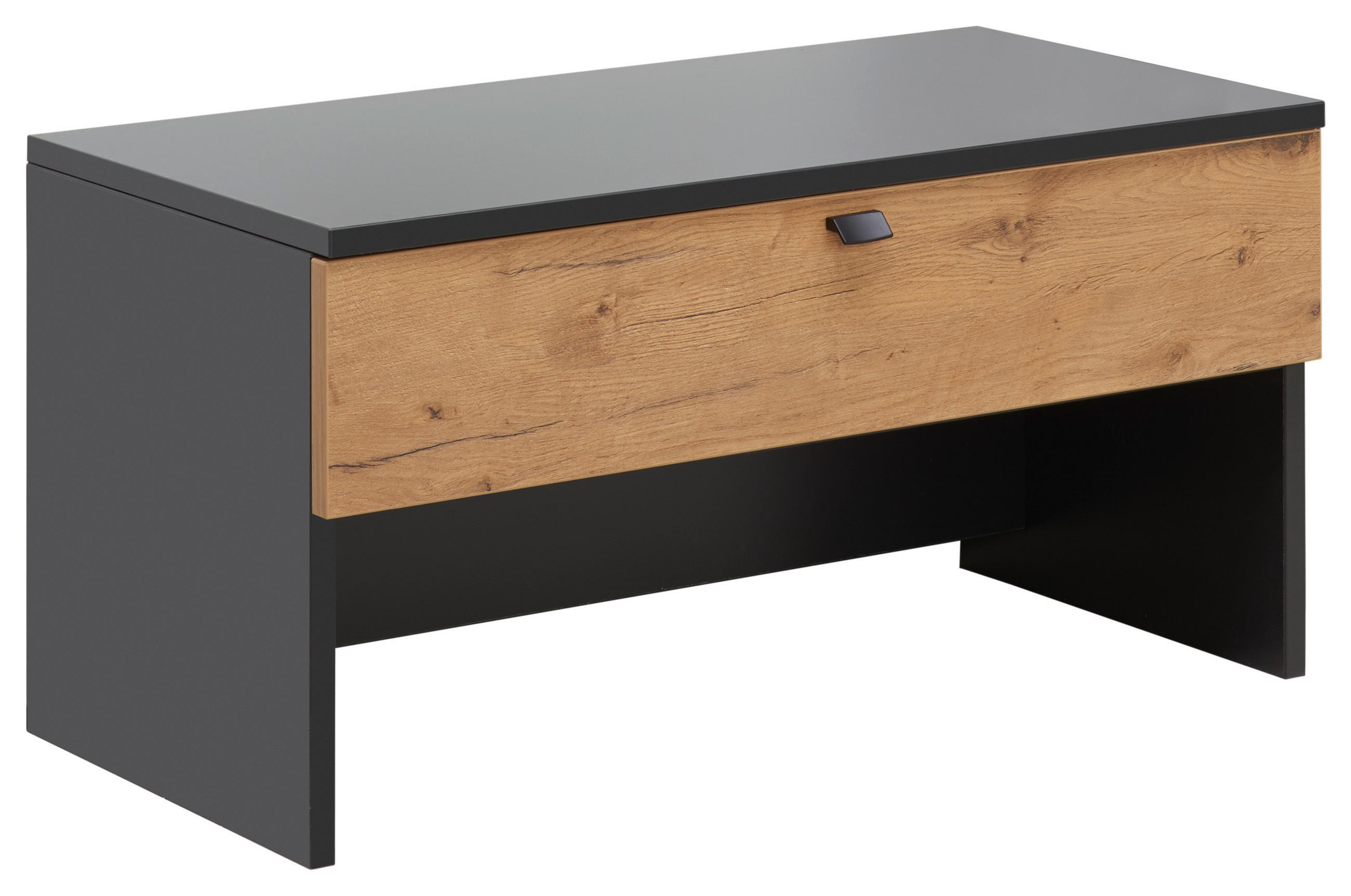 GARDEROBENBANK 80/41/42 cm  - Eichefarben/Anthrazit, Design, Holzwerkstoff/Metall (80/41/42cm) - Moderano