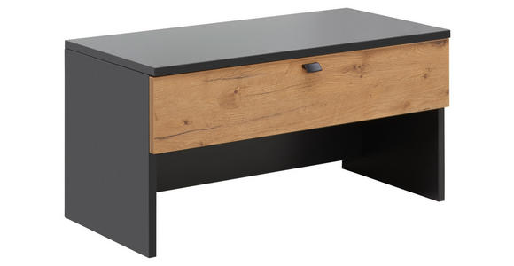 GARDEROBENBANK Anthrazit, Eichefarben - Eichefarben/Anthrazit, Design, Metall (80/41/42cm) - Moderano