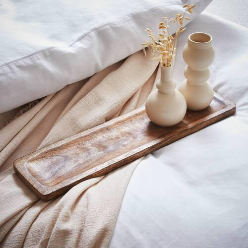 DEKORAČNÝ PODNOS, drevo, 66/17/2 cm - hnedá, Basics, drevo (66/17/2cm)